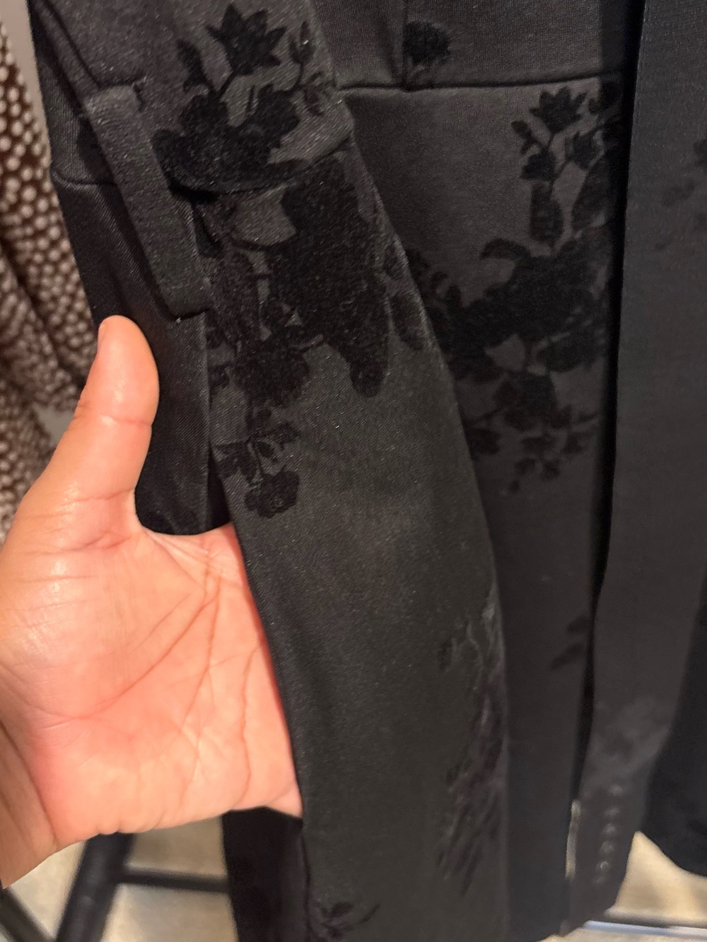 City Chic Black Flocked Floral Midi Dress - Picture 5 of 10